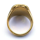 Anel Nossa Senhora de Aparecida Ouro Cubano Aço Inoxidável Virgem Maria.