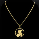 Colar São Jorge Ouro Cubano Aço Inoxidável.