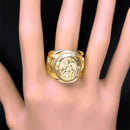 Anel São Jorge , Ouro Cubano, Aço Inoxidável.