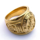 Anel São Jorge , Ouro Cubano, Aço Inoxidável.