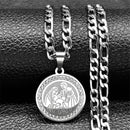 Colar Pingente da Santa Maria, Aço inoxidável,Ouro Cubano.