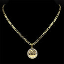 Colar Pingente da Santa Maria, Aço inoxidável,Ouro Cubano.