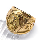 Anel São Jorge , Ouro Cubano, Aço Inoxidável.