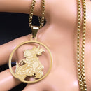 Colar São Jorge Ouro Cubano Aço Inoxidável.