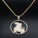 Colar São Jorge Ouro Cubano Aço Inoxidável.