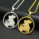 Colar Pingente São Jorge Ouro Cubano Aço inoxidável.