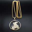 Colar São Jorge Ouro Cubano Aço Inoxidável.