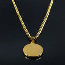 Colar Pinjente Anjo Miguel Ouro Cubano Aço Inoxidável.