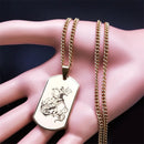 Colar São Jorge Medalha Ouro Cubano Aço inoxidável.