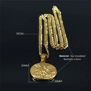 Colar Pinjente Anjo Miguel Ouro Cubano Aço Inoxidável.