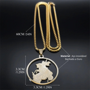 Colar São Jorge Ouro Cubano Aço Inoxidável.