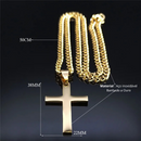Colar crucifixo comum, Aço inoxidável Ouro Cubano .