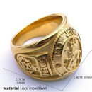 Anel São Jorge , Ouro Cubano, Aço Inoxidável.