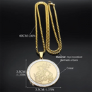 Colar Pingente São Jorge com Pedras Ouro Cubano Aço Inoxidável.